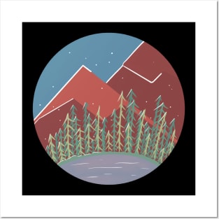 Snowy Mountains / Nature Camping Trip Posters and Art